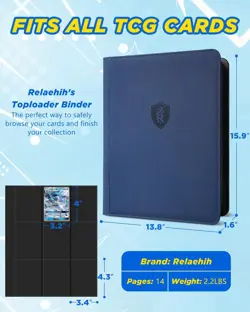 9 Pocket Top Loader Binder-Trading Card Binder with Zipper Double-Sided Premi... - Image 5