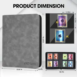 Top Loader Card Binder, Holds 112 Top Loaders Storage, 4 Pockets with Sleeves... - Image 3