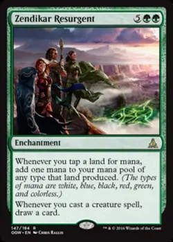 1x Zendikar Resurgent - Foil Moderate Play, English Oath of the Gatewatch MTG Ma - Image 1