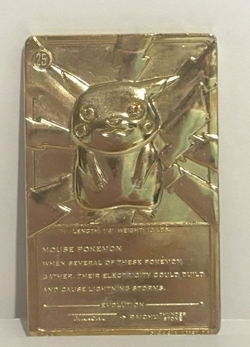 1999 Pokemon Burger King Pikachu 24K Gold Plated Limited Edition Card - Image 1