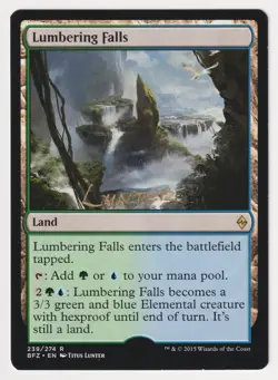 Gold Signed Lumbering Falls Proof Sketch LP BFZ Artist Titus Lunter MTG Magic AP - Image 2