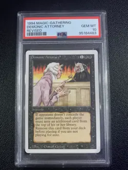 MTG Magic the Gathering Revised Demonic Attorney PSA GEM MINT 10 - Image 1