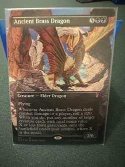 MTG Battle for Baldurs Gate Ancient Brass Dragon Borderless Foil Card - Image 1