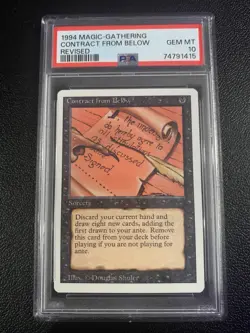MTG Magic the Gathering Revised Contract from Below PSA GEM MINT 10 - Image 1