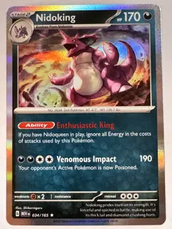 Nidoking - - holo Rare - SV: Scarlet & Violet 151 034/165 - Near Mint Pokemon - Image 1