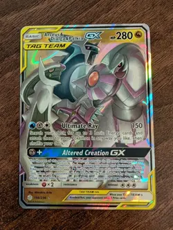 Arceus Dialga Palkia GX 156/236 Cosmic Eclipse Full Art Tag Team Pokemon TCG NM - Image 2
