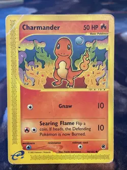 DAMAGED Charmander 98/165 Expedition AUTHENTIC Pokemon Card Regular Non-Holo - Image 1