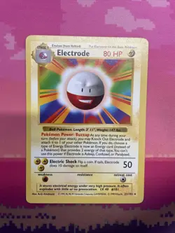 Pokemon Card Electrode Shadowless Base Set Rare 21/102 Near Mint - Image 1