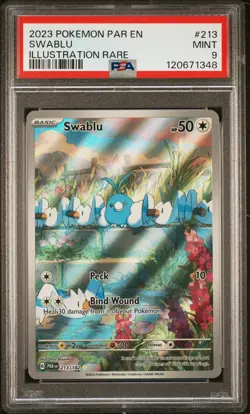 PSA 9 - Swablu 213/182 Illustration Rare SV Paradox Rift - Pokemon - Image 1
