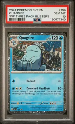PSA 10 - Quagsire Holo SVP156 Surging Sparks 3 Pack Blister Promo - Pokemon - Image 1