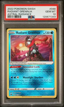 PSA 10 - Radiant Greninja 046/189 SWSH Astral Radiance - Pokemon - Image 1