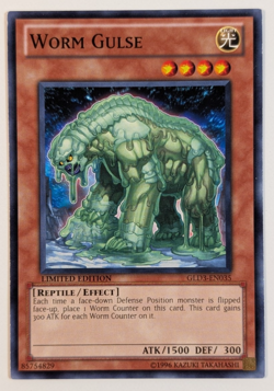 Yugioh TCG -1x Worm Gulse - GLD3-EN035 - NM/LP - Limited Edition - Gold Series 3 - Image 1