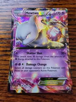 Mewtwo EX XY107 XY Holo Pokemon Card - Image 1