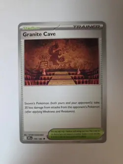 Pokemon TCG Destined Rivals Granite Cave Stadium Reverse Holo Card 166/182 - Image 1