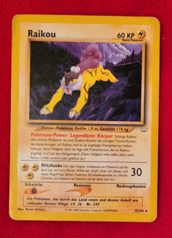 Raikou Neo Revelation 22/64 German Rare Pokemon Card Non-Holo Naoyo Kimura HP - Image 1