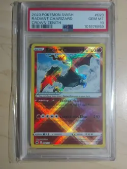 Pokemon 2023 SWSH Radiant Charizard Crown Zenith Card 020/159 PSA 10 Gem MT - Image 1