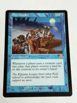 MTG PROPHECY OVERBURDEN NM MAGIC THE GATHERING ENGLISH RARE BLUE ENCHANTMENT - Image 2
