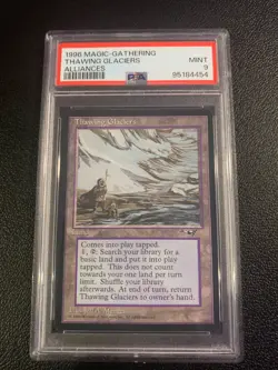 MTG Magic the Gathering Alliances Thawing Glaciers PSA MINT 9 - Image 1