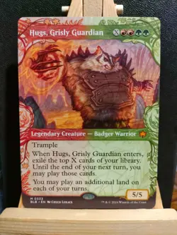 Hugs, Grisly Guardian (Showcase) - Bloomburrow - Mythic - NM (See pics) MTG - Image 1