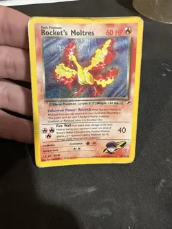 Pokemon TCG Rockets Moltres Holo Rare Card 12/132 Gym Heroes - Image 1