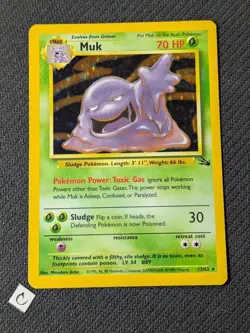 Muk 13/62 - Fossil Unlimited Holo Rare Vintage Pokemon TCG MP - Image 1