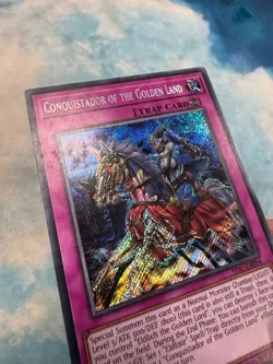 YUGIOH CONQUISTADOR OF THE GOLDEN LAND SECRET RARE 1ST EXC SESL-EN034 - Image 3