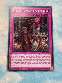 YUGIOH ELDLIXIR OF SCARLET SANGUINE SECRET RARE 1ST EXC SESL-EN031 - Image 1