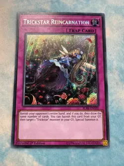 YUGIOH TRICKSTAR REINCARNATION SECRET RARE 1ST EXC BLRR-EN105 - Image 1