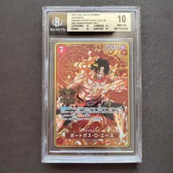 One Piece Card BGS10 Portgas D Ace 2nd Anniversary OP02-013 SR PSA Japanese - Image 1