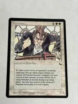 MTG Preacher Card Dark Magic the Gathering Excellent Condition NM Free Ship! - Image 1