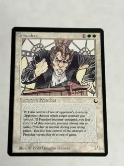 MTG Preacher Card Dark Magic the Gathering Excellent Condition NM Free Ship! - Image 2
