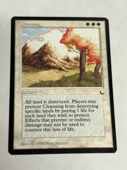 MTG NM Cleansing The Dark White Sorcery Board Wipe English Vintage - Image 1
