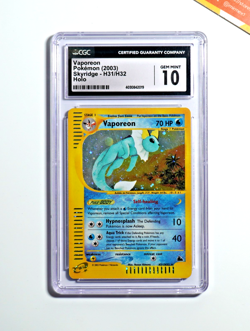 Pokemon CGC 10 Vaporeon #H31 Holo Skyridge 2003 English - Image 1