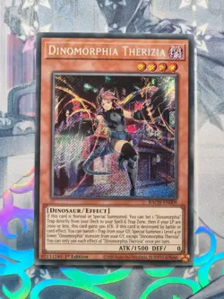 BACH-EN009 Dinomorphia Therizia Secret Rare 1st Edition Near Mint YuGiOh TCG - Image 1