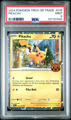 2024 POKEMON TRICK OR TRADE #018 PIKACHU PSA 9 - Image 1