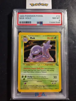 1999 Pokemon Fossil 13/62 Muk Holo PSA NM-MT 8 - Image 1
