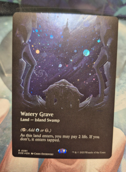R 0381 Watery Grave GALAXY FOIL BORDERLESS VIEWPORT Edge of Eternities MTG Card - Image 1