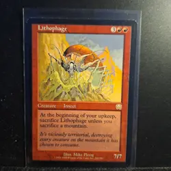 Magic MTG Trading card Mercadian Masques 1999 Lithophage 202/350 - Image 1