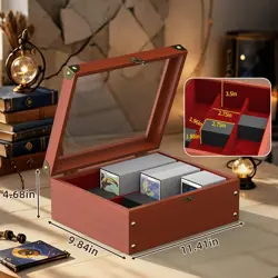 Wooden Storage Box for Trading Card, MTG Deck Case Holds 2400+ Gaming Cards, ... - Image 4