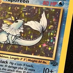 Vaporeon 12/64 Jungle Holo WOTC 1999 Rare Vintage Pokemon Card Near Mint NM - Image 4