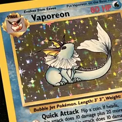 Vaporeon 12/64 Jungle Holo WOTC 1999 Rare Vintage Pokemon Card Near Mint NM - Image 5
