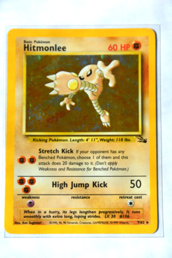 Pokemon TCG Hitmonlee 7/62 Fossil Set Vintage Holo Rare Card Ungraded NM - Image 1