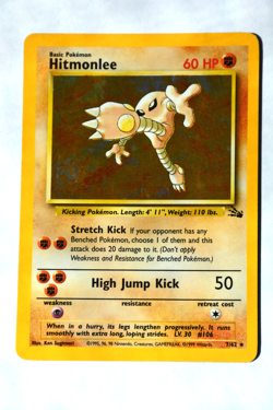 Pokemon TCG Hitmonlee 7/62 Fossil Set Vintage Holo Rare Card Ungraded NM - Image 2