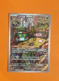 Pokemon TCG Brute Bonnet Holo Card Paradox Rift 207/182 Illustration Rare - Image 1
