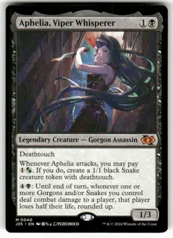 Aphelia, Viper Whisperer (Anime) 40 NM MTG Foundations Jumpstart Magic - Image 1