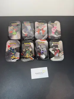 Pokemon Scarlet & Violet Black Bolt White Flare Unova Mini Tin - Full Art Set - Image 1