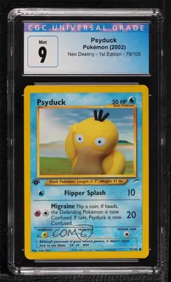 Psyduck 1st Ed. Pokemon Neo Destiny CGC 9 Mint 2002 - Image 1