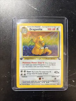 Dragonite 4/62 Fossil Holo 1st Edition vintage Pokemon Rare - Image 1