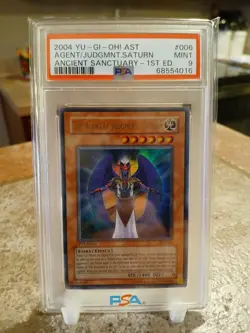 2004 Yugioh The Agent of Judgment - Saturn PSA 9 AST-006 1st Edition Ultra Rare - Image 1
