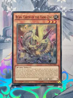 DUEA-DE029 Bi'an, Earth of the Yang Zing Super Rare NM 1st Edition YuGiOh TCG - Image 1